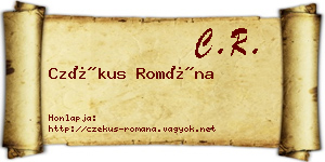 Czékus Romána névjegykártya